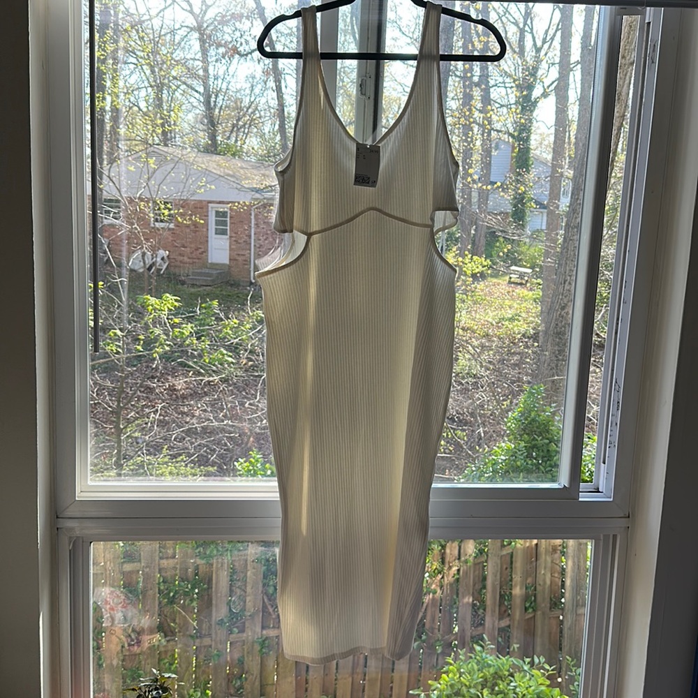 White midi dress